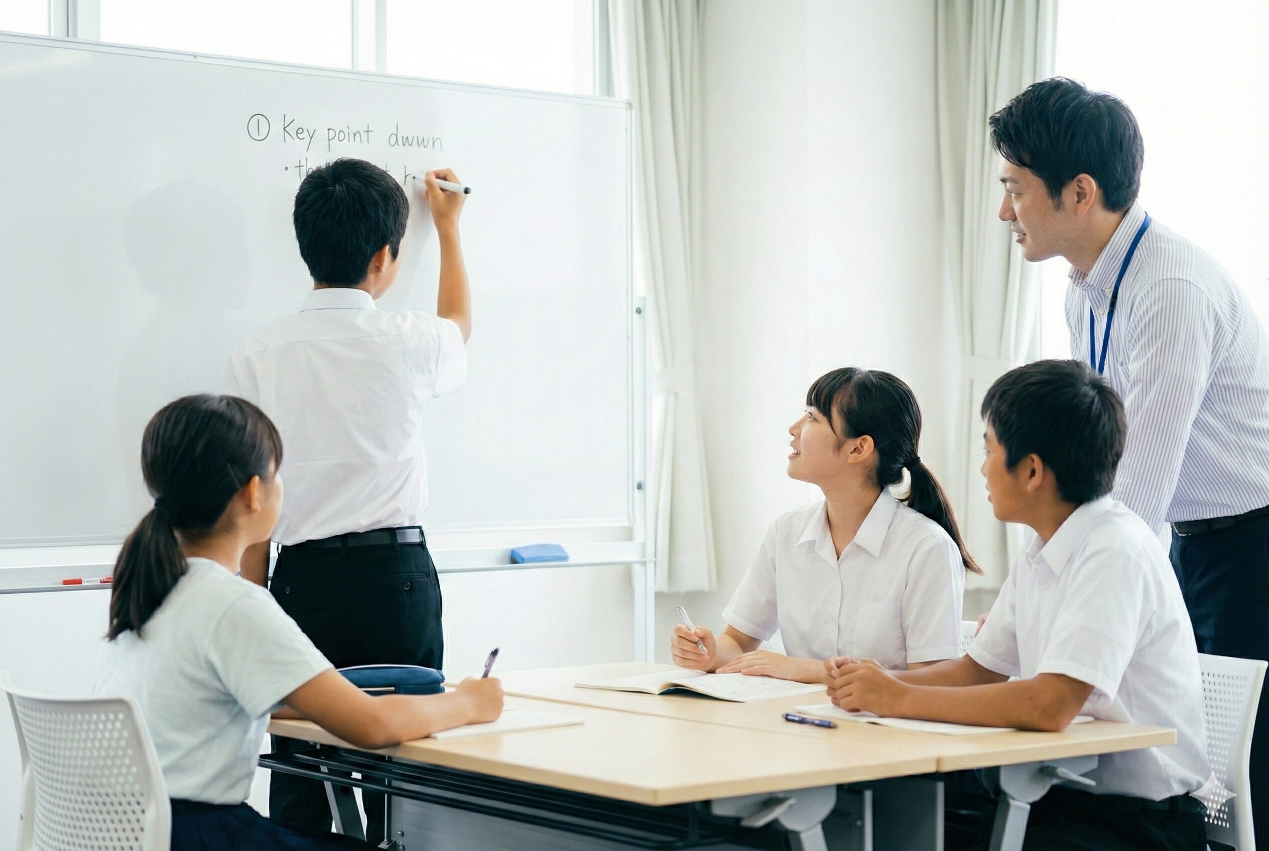 真剣に思考する生徒たち